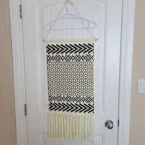 Black and Cream Macrame Wall Hanging